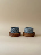 Micro Roka Wave – Tiny Round Molcajete with Parota Base