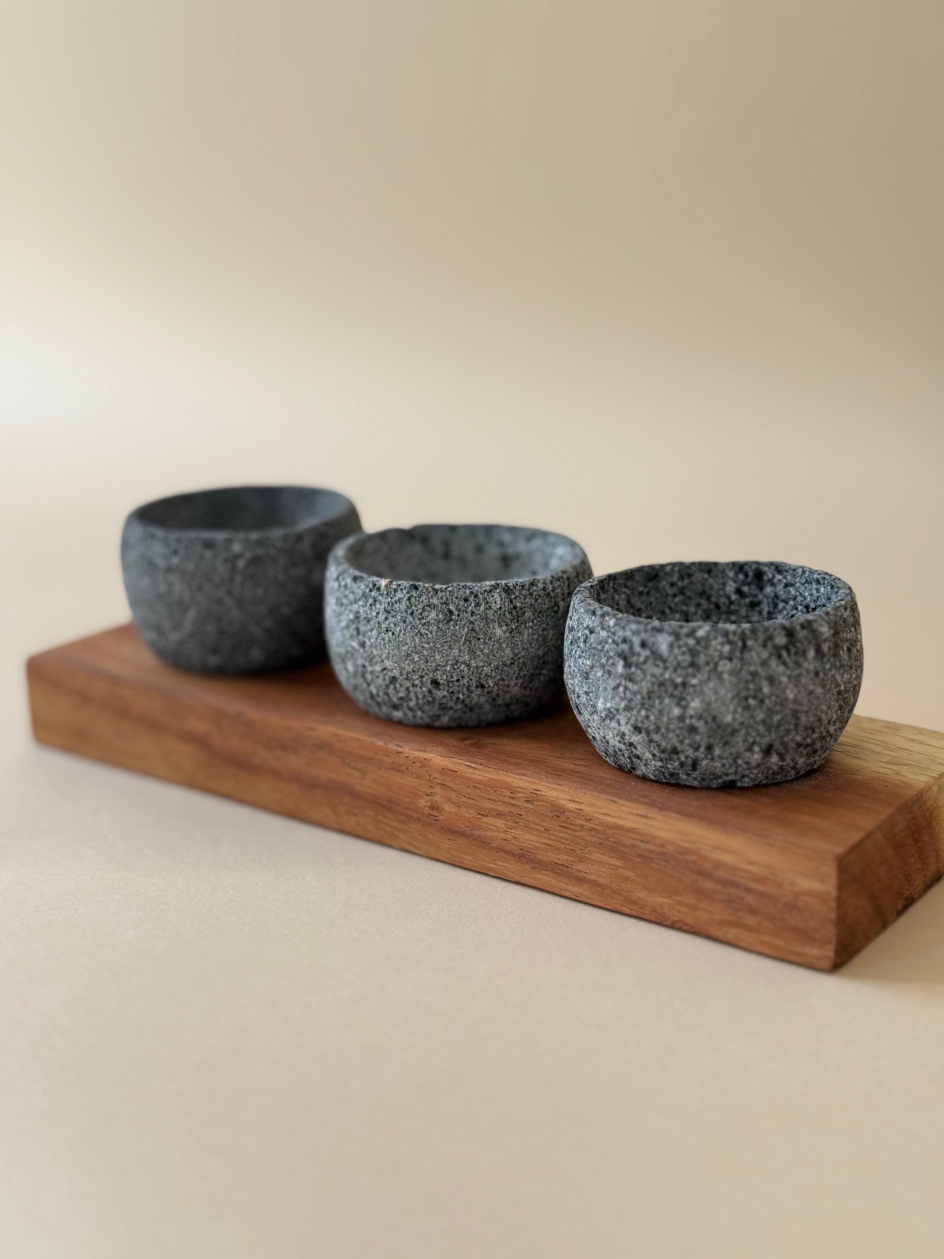 Mezcalar – Set of 3 Mezcaleros with Parota Base