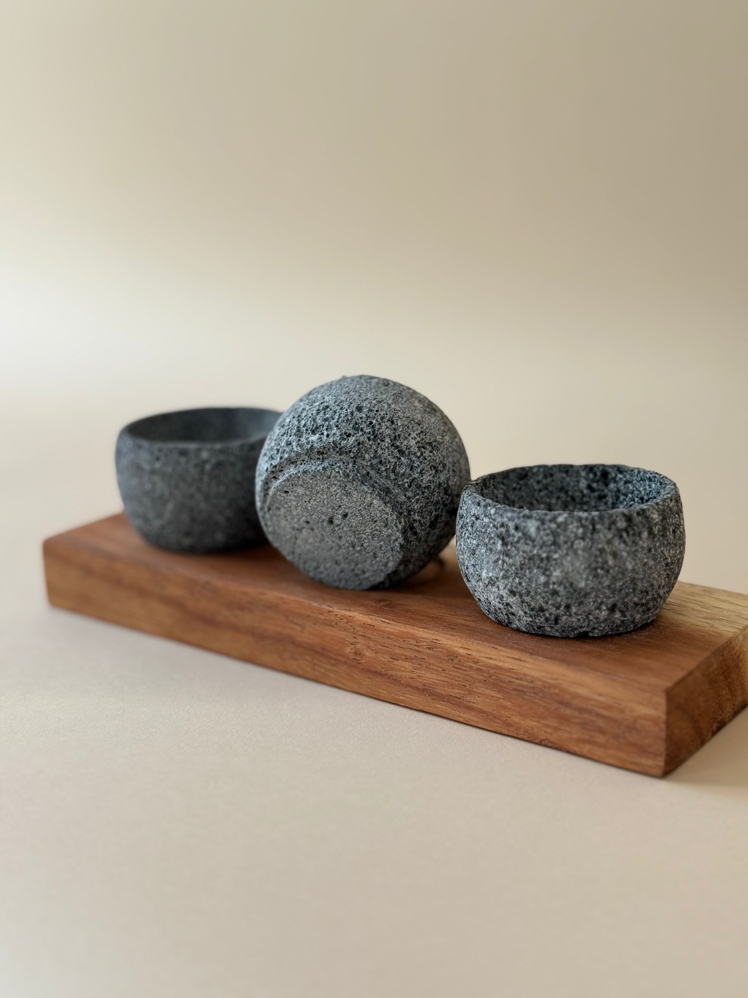 Mezcalar – Set of 3 Mezcaleros with Parota Base