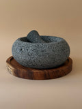 Torus Molcajete – Mexican Volcanic Stone & Parota Wood