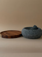 Torus Molcajete – Mexican Volcanic Stone & Parota Wood