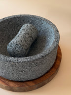 Roka – Round Molcajete with Parota Base