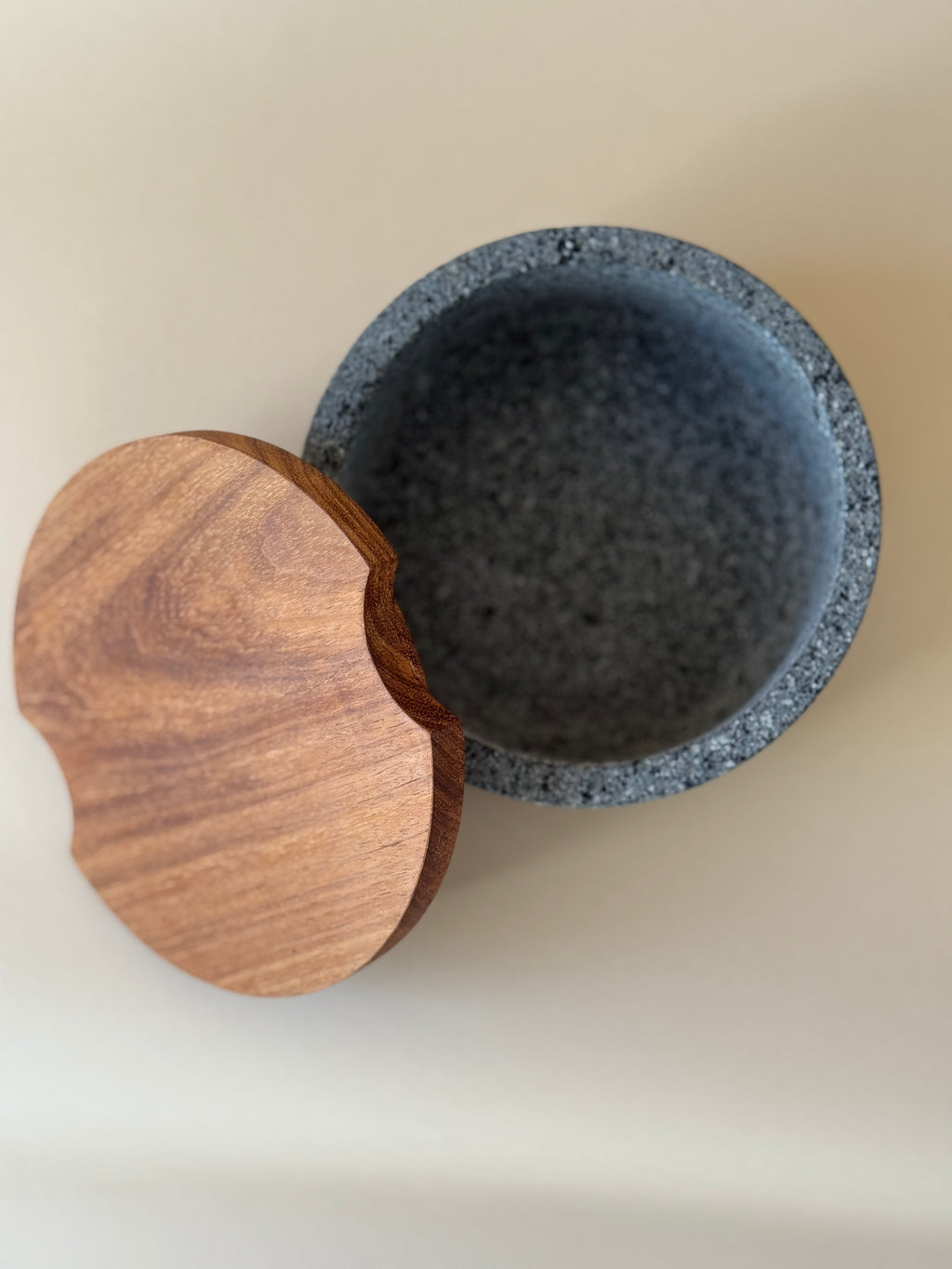 Volcanic Stone Tortillero with Tzalam Wood Lid