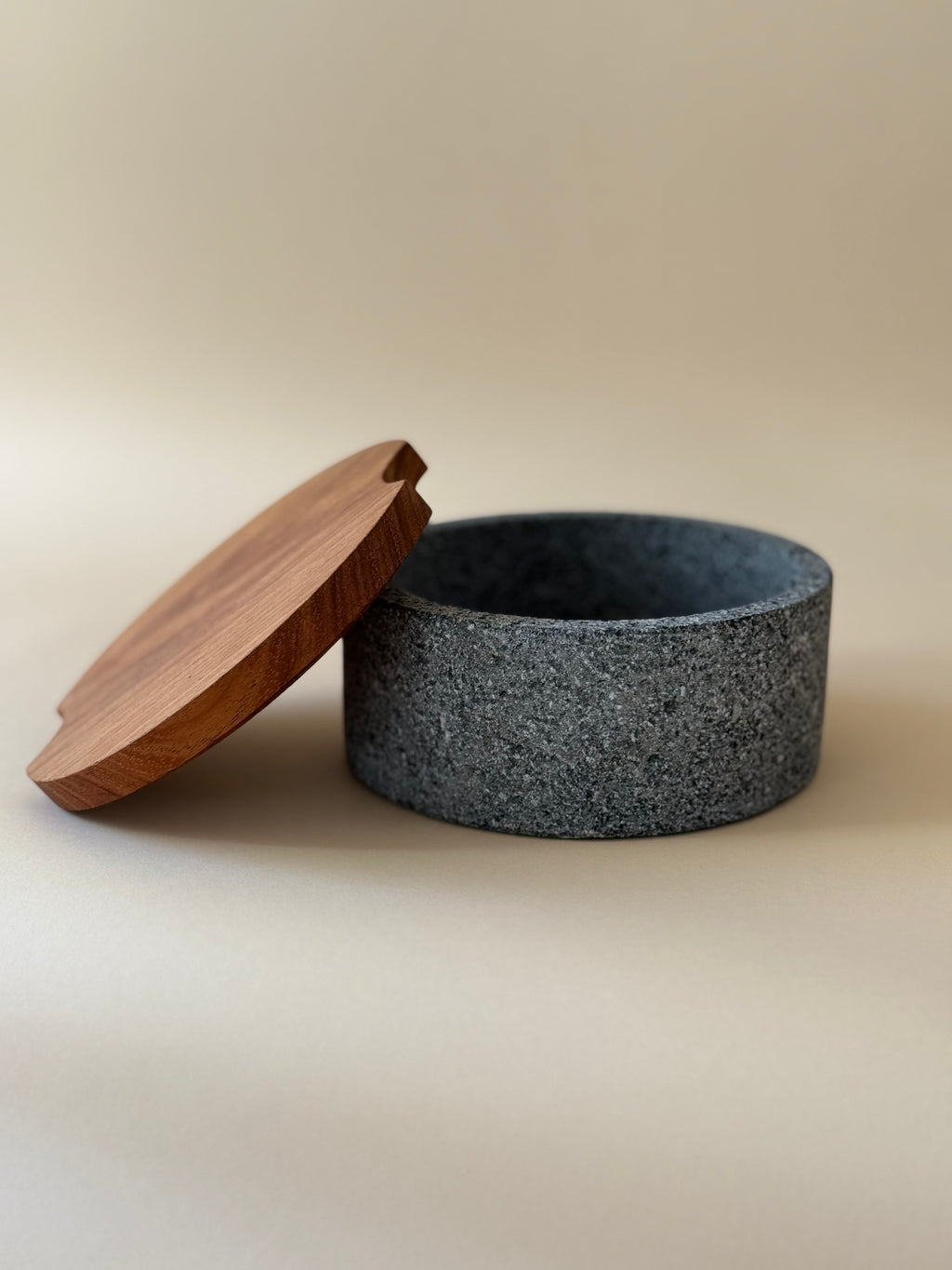 Volcanic Stone Tortillero with Tzalam Wood Lid