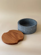 Volcanic Stone Tortillero with Tzalam Wood Lid