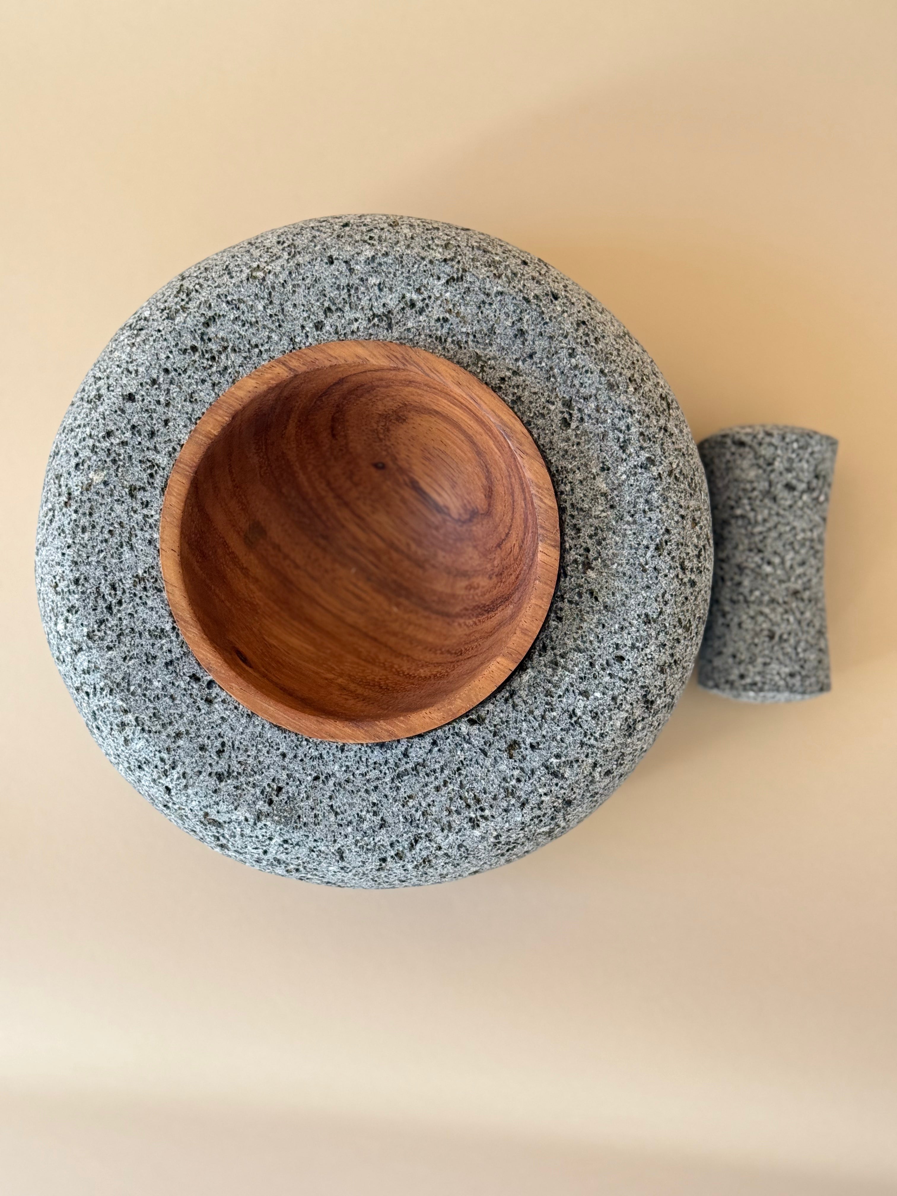 Artisan Donut Molcajete with Parota Center Bowl