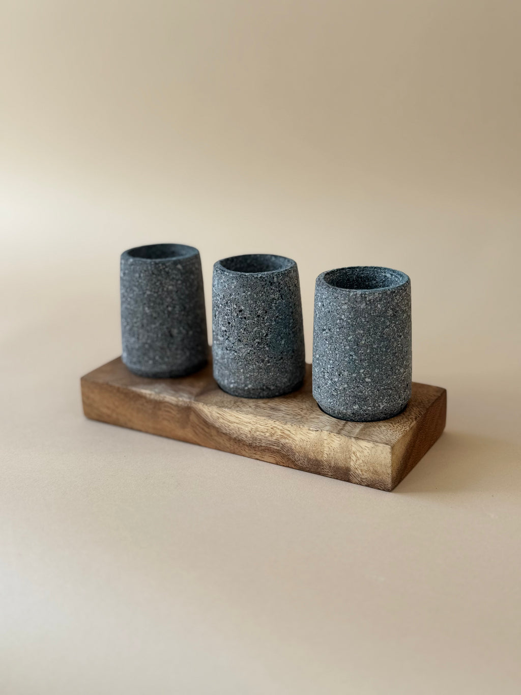 Agavero – Set of 3 Tequileros with Pine Base
