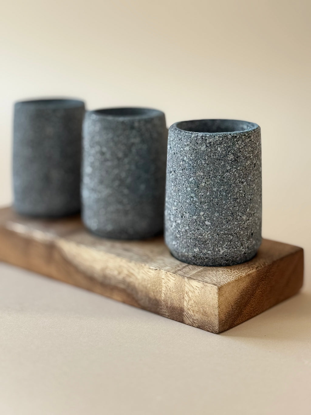 Agavero – Set of 3 Tequileros with Pine Base