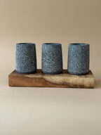 Agavero – Set of 3 Tequileros with Pine Base