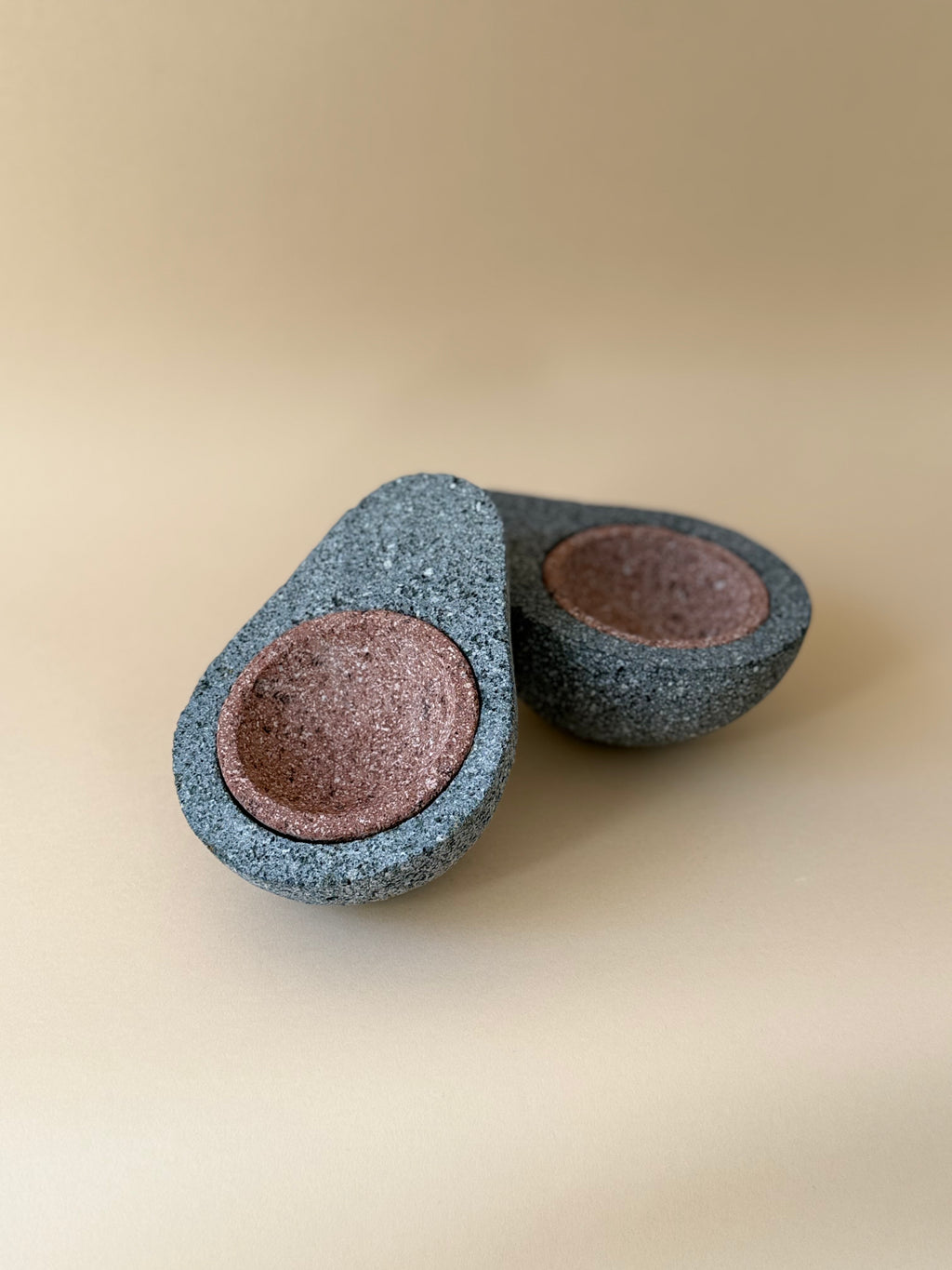 Avocado-Shaped Volcanic Stone Molcajete - Half