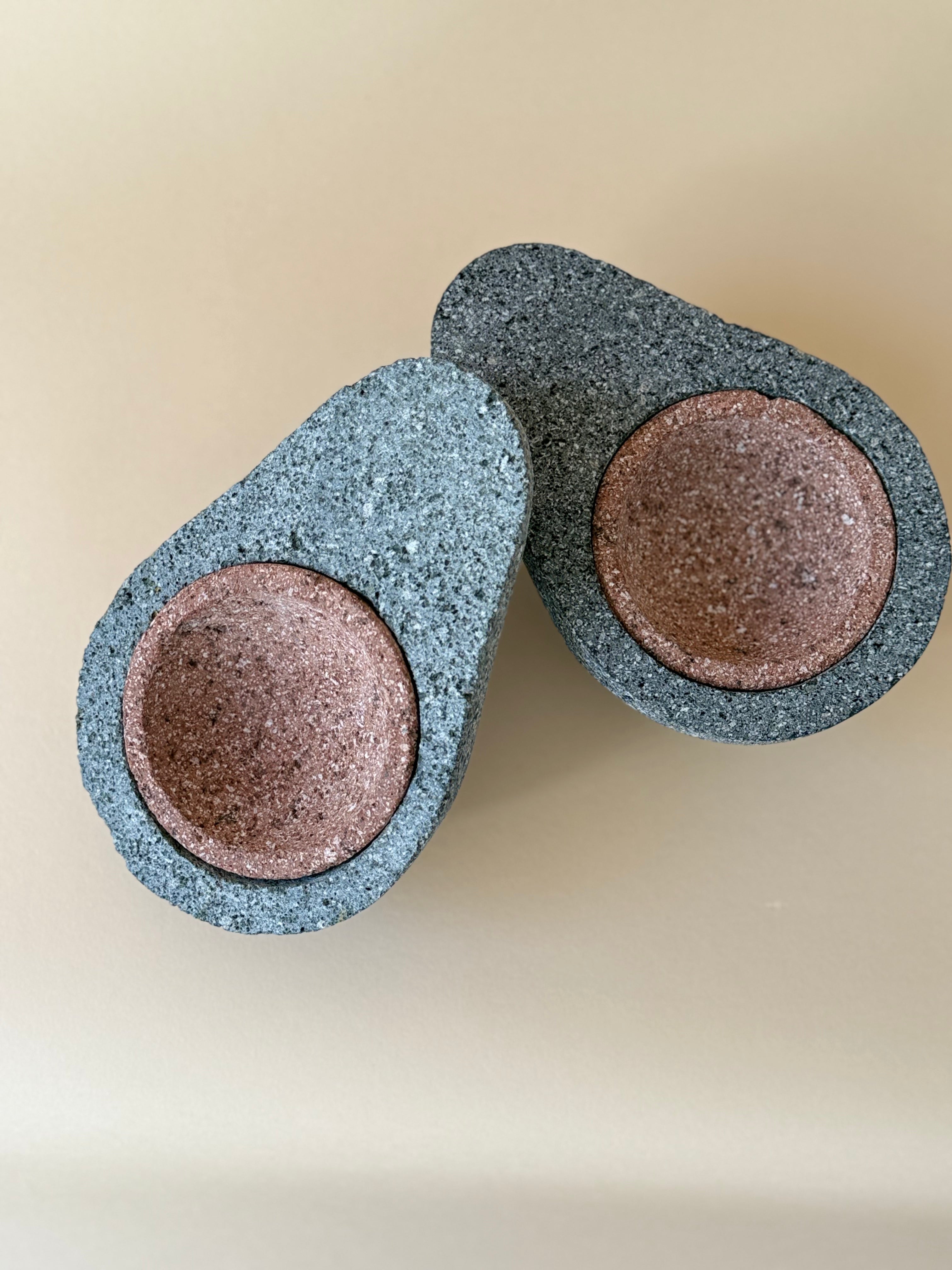 Avocado-Shaped Volcanic Stone Molcajete - Half