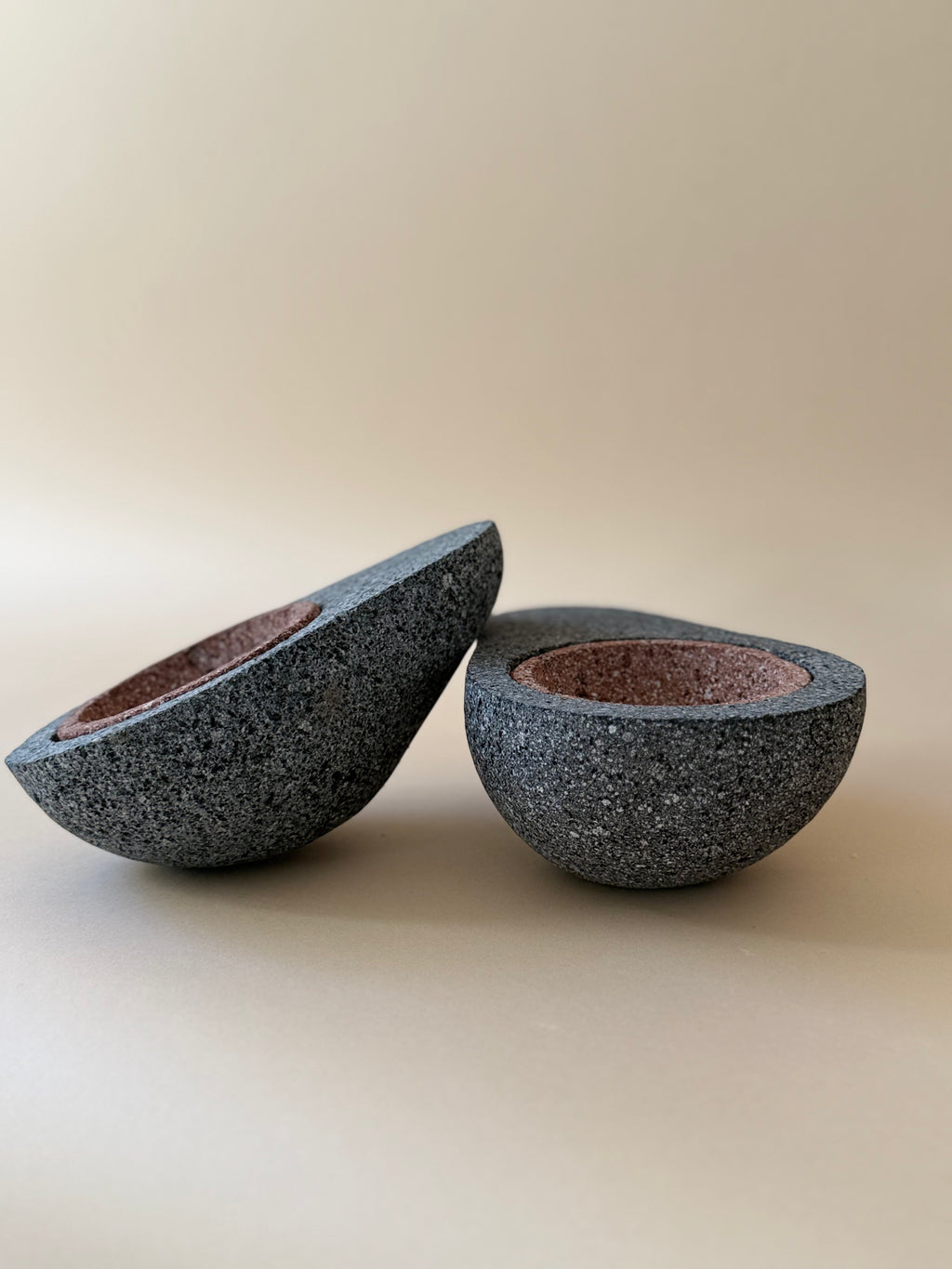 Avocado-Shaped Volcanic Stone Molcajete - Half