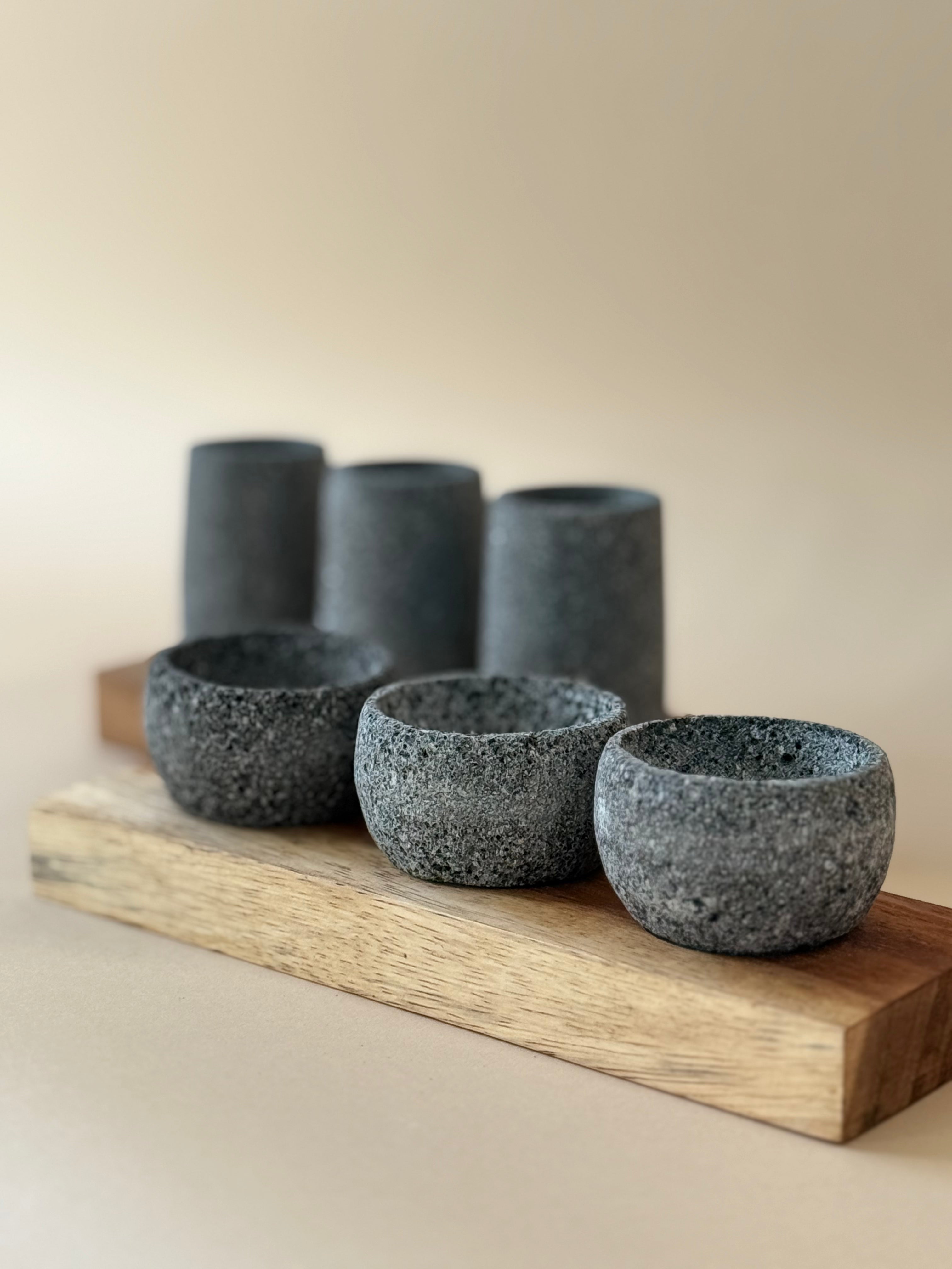Mezcalar – Set of 3 Mezcaleros with Parota Base