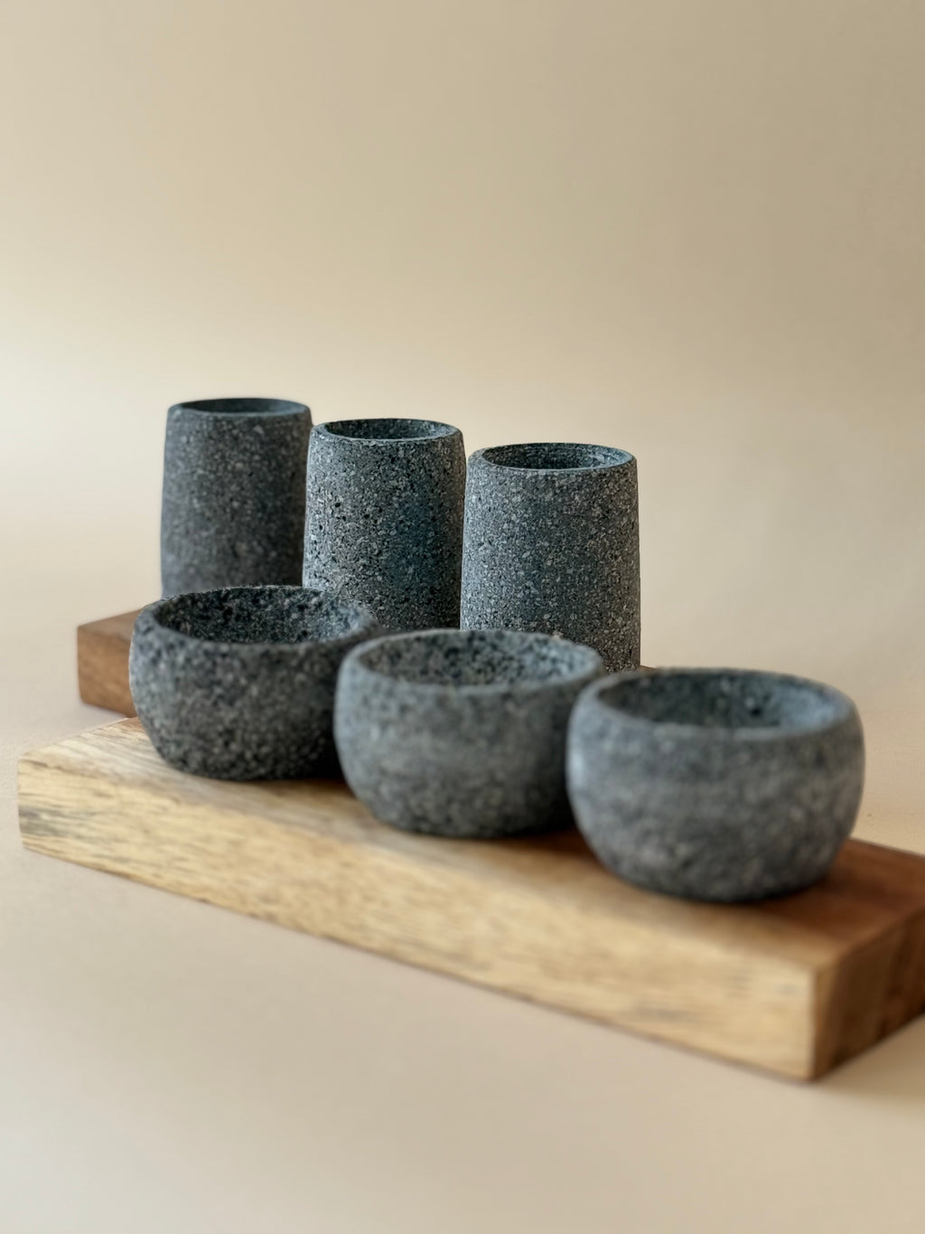 Agavero – Set of 3 Tequileros with Pine Base