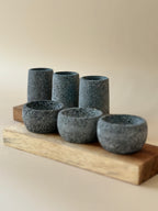 Agavero – Set of 3 Tequileros with Pine Base