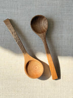 Hand-Carved Serving Spoons - Set of 2