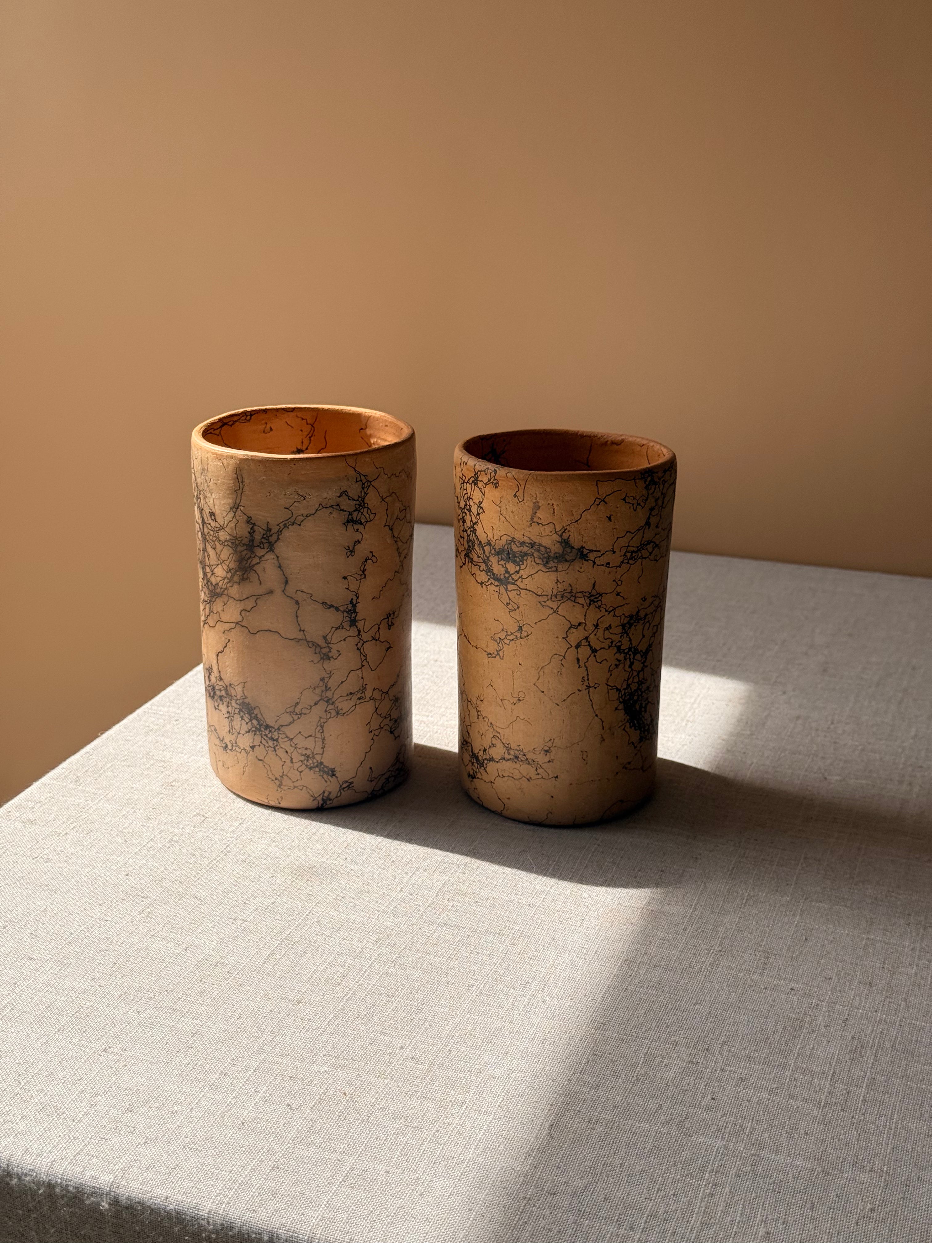 Binni Zaa Earth Collection | Atzompa Smoke-Etched Tumblers
