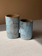Binni Zaa Indigo Collection | Atzompa Smoke-Etched Tumblers