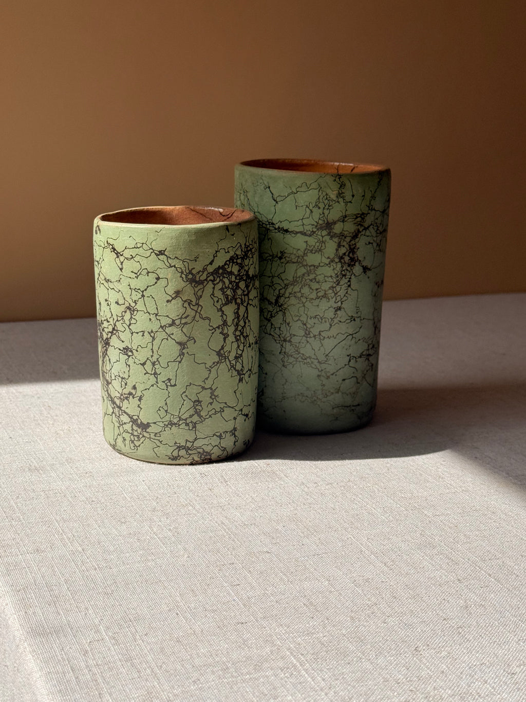 Binni Zaa Green Collection | Atzompa Smoke-Etched Tumblers