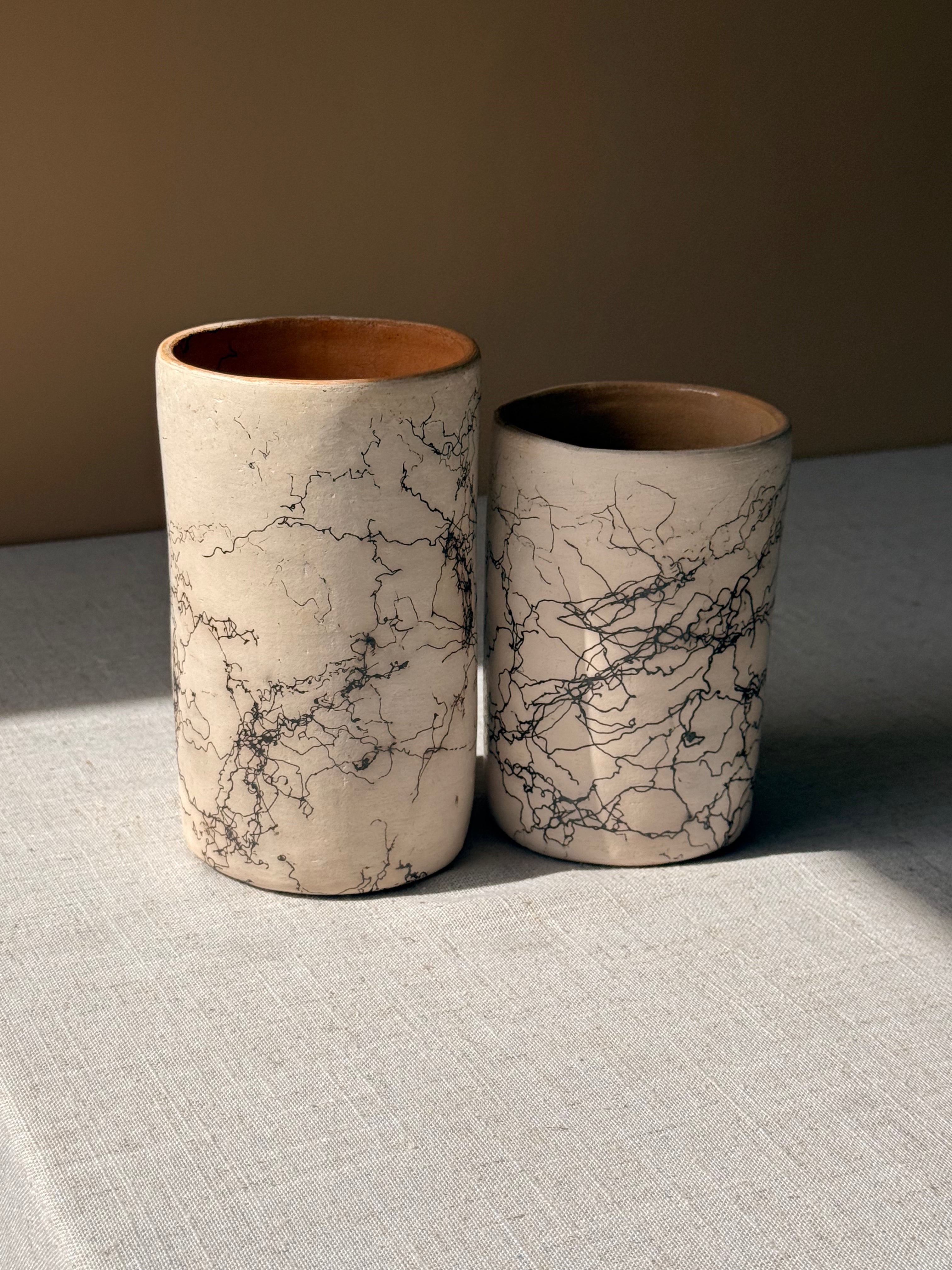 Binni Zaa Aztlan Collection | Atzompa Smoke-Etched Tumblers