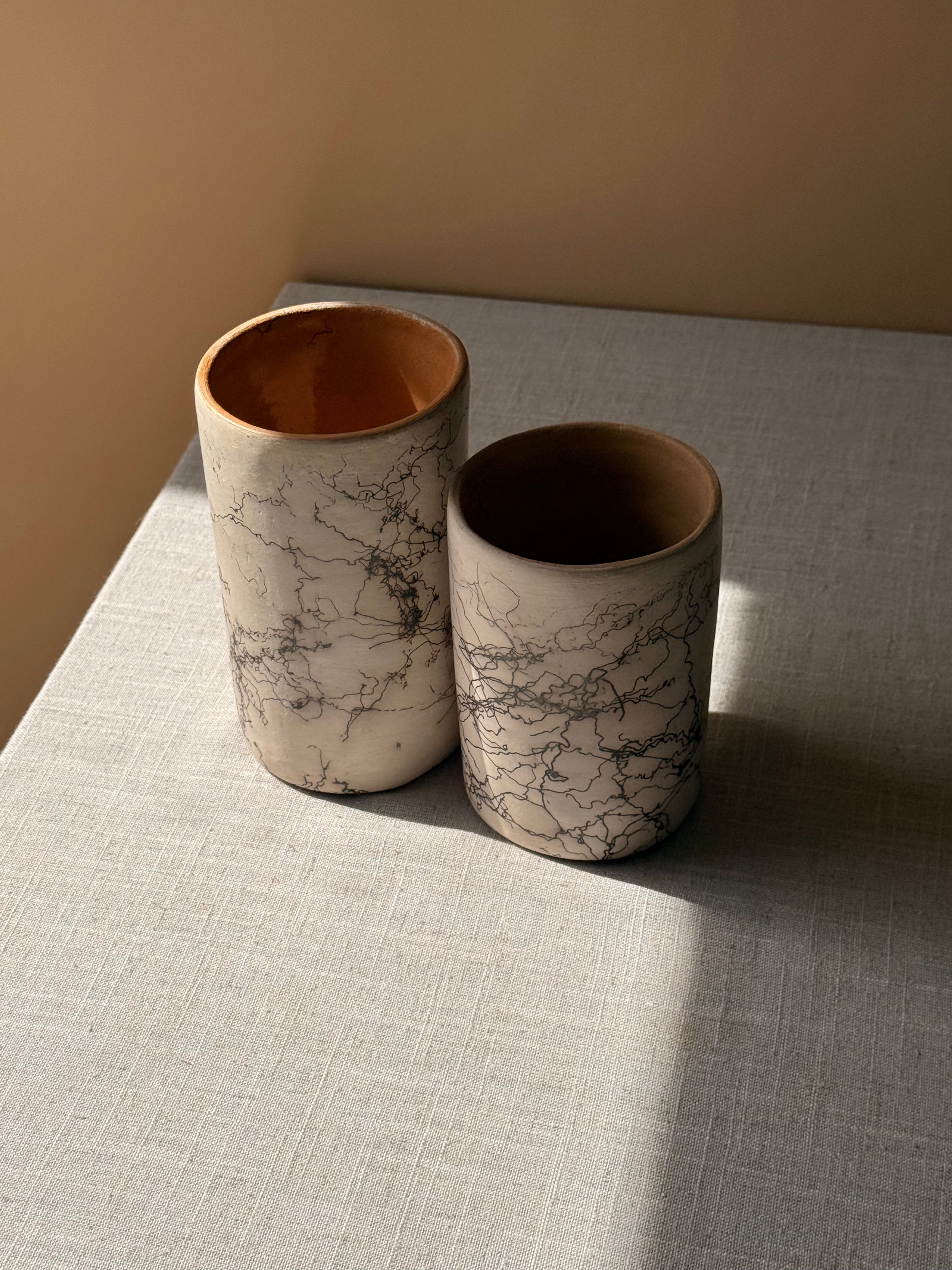 Binni Zaa Aztlan Collection | Atzompa Smoke-Etched Tumblers