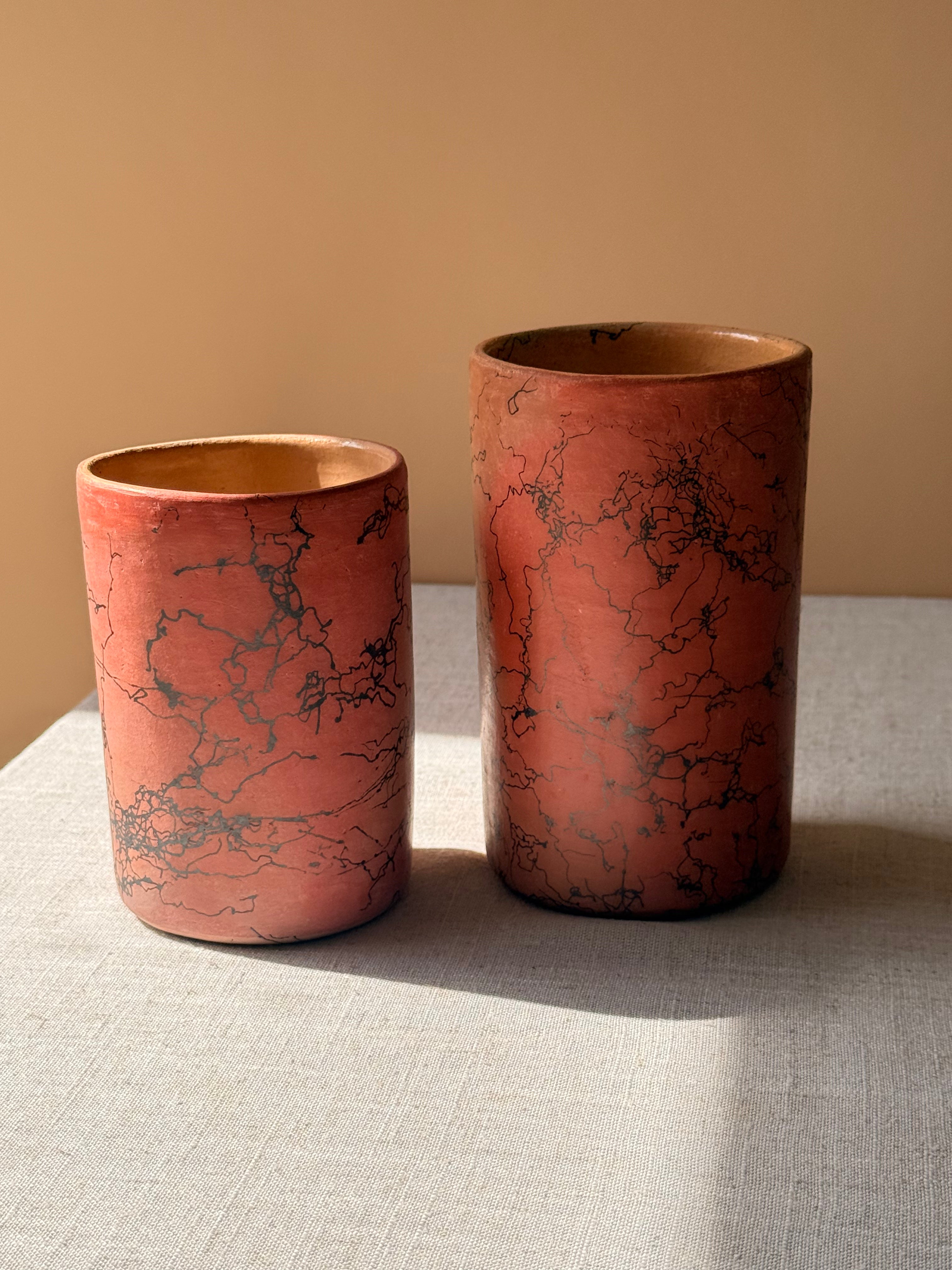 Binni Zaa Grana Collection | Atzompa Smoke-Etched Tumblers