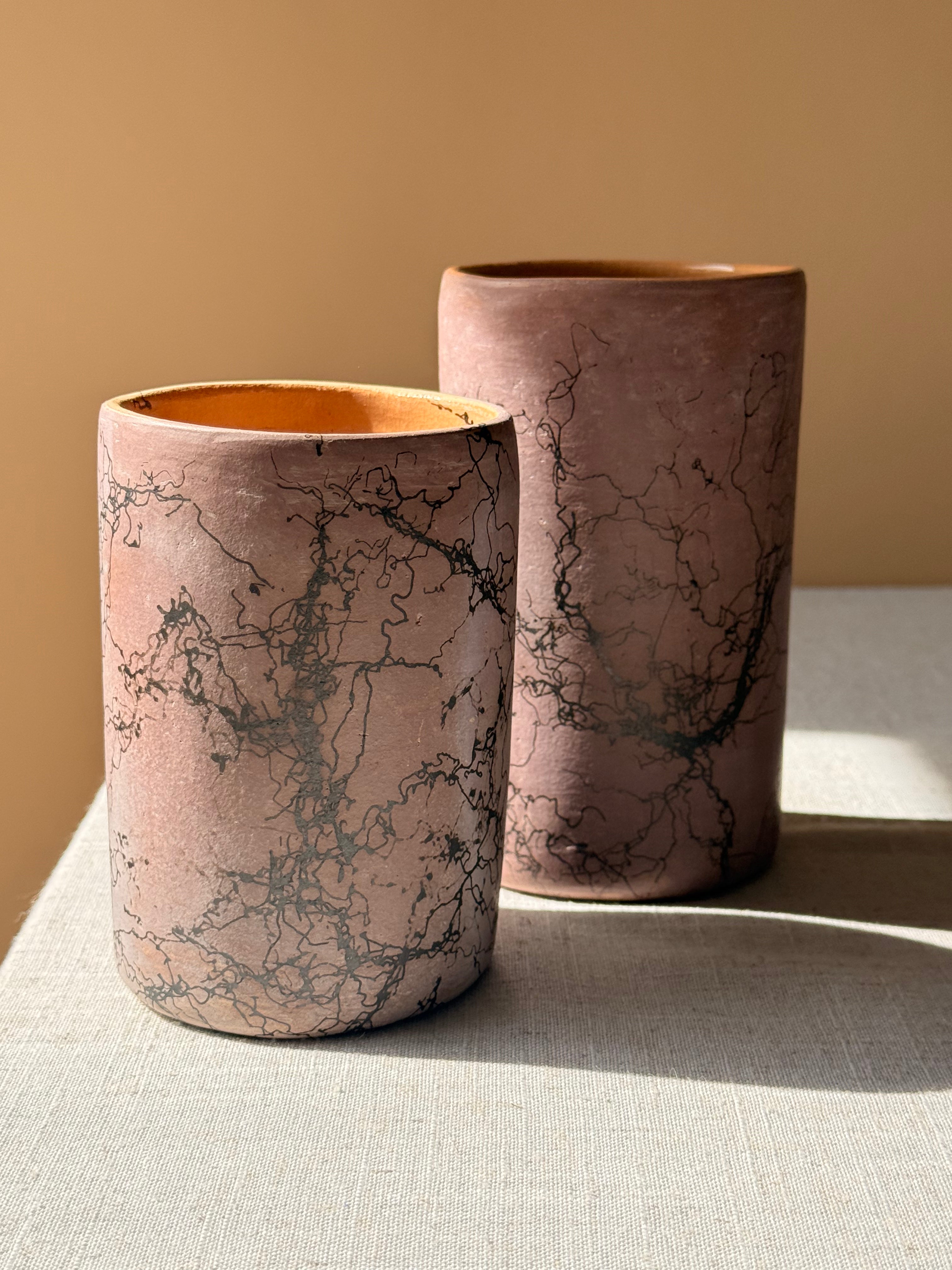 Binni Zaa Violeta Collection | Atzompa Smoke-Etched Tumblers